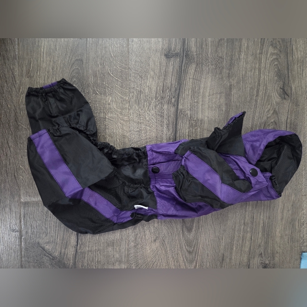 Waterproof dog raincoat with removable hood size S/M NEW
